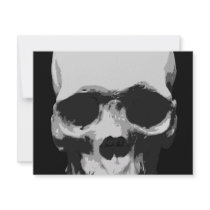 Skull Black & White Pop Art invitations by made_in_atlantis Skull Black & White Pop Art invitations