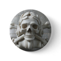 Skull Bones Pirate Skeleton Grey Stone Floor Badge buttons by PirateCollection Skull Bones Pirate Skeleton Grey Stone Floor Badge buttons