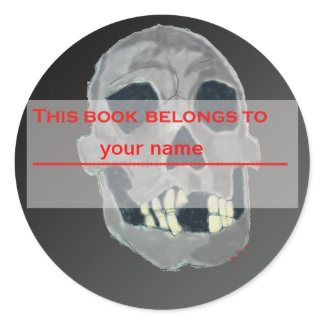 Skull Bookplate sticker