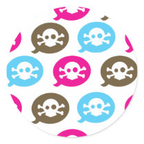 Skull Bubbles Round Stickers