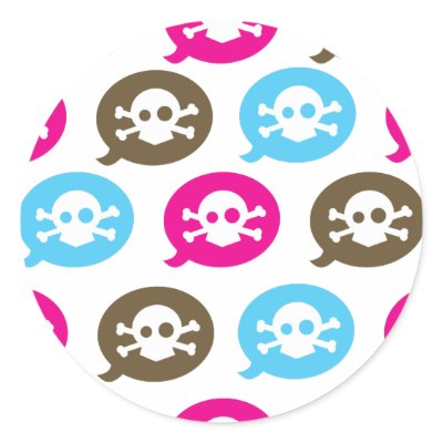 Skull Bubbles Round Stickers by thecuteinstitute