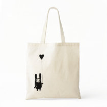 Skull Bunny with Balloon tote bag candy