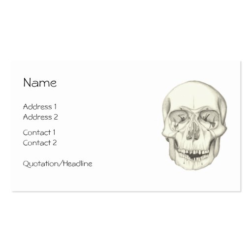 Skull business cards (front side)