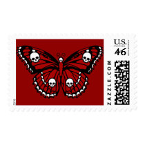 Skull Butterfly postage by opheliasart Skull Butterfly postage
