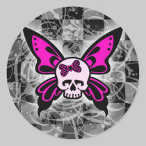 Skull Butterfly Stickers