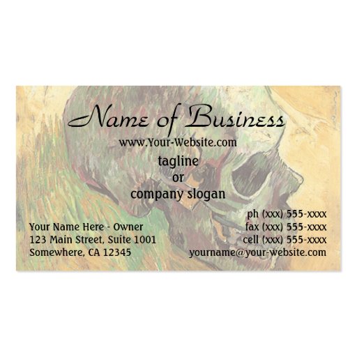 Skull by Vincent van Gogh Business Card Template (front side)