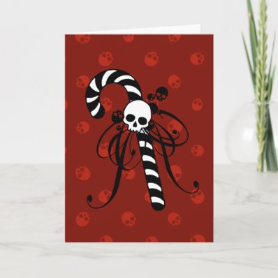 Skull Candy Cane Card