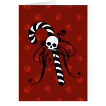 Skull Candy Cane Card
