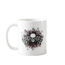 Skull-checkered flags-splat mug