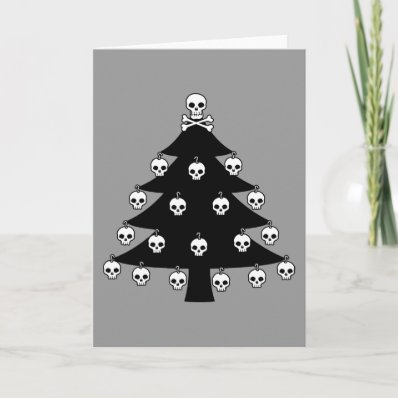 Skull Christmas Tree Card