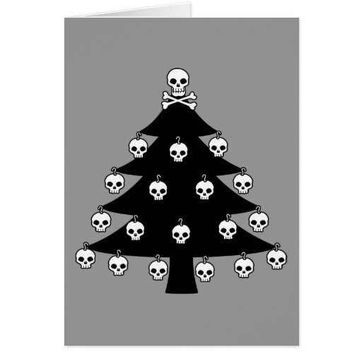 Skull Christmas Tree Card