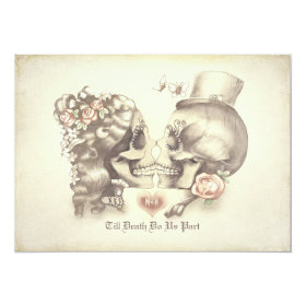 Skull Couple Day of the Dead Wedding Invitations 5