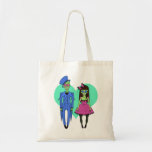 Skull Couple Tote Bags