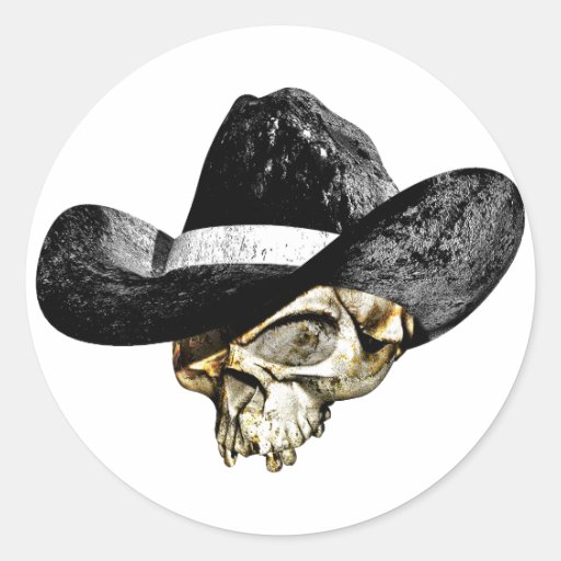 Skull Cowboy Hat Stickers