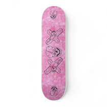 Skull Cracker, pink skull skateboard deck
