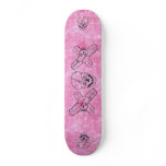 Skull Cracker, pink skull skateboard deck
