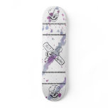 Skull cracker skateboard deck,red  grey splatter