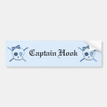 Skull & Crochet Hooks (Baby Blue Background) Bumper Sticker