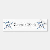 Skull & Crochet Hooks (Baby Blue) Bumper Stickers