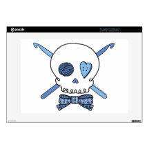 Skull & Crochet Hooks (Blue) Skins For 15" Laptops