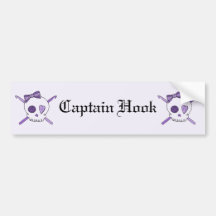 Skull & Crochet Hooks (Purple Background) Bumper Stickers