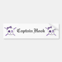 Skull & Crochet Hooks (Purple) Bumper Sticker