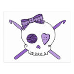 Skull & Crochet Hooks (Purple) Postcards
