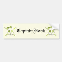 Skull & Crochet Hooks (Yellow Background) Bumper Sticker