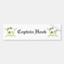 Skull & Crochet Hooks (Yellow) Bumper Sticker