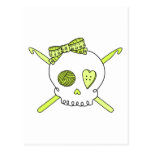 Skull & Crochet Hooks (Yellow) Post Cards