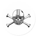 Skull & Cross Bones Football Player stickers by WhiteTiger_LLC Skull & Cross Bones Football Player stickers