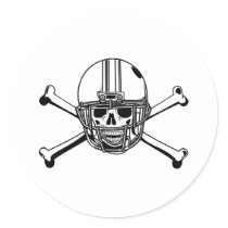 Skull & Cross Bones Football Player stickers