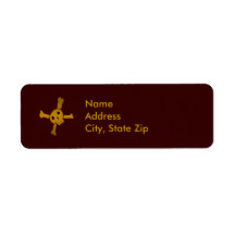 Skull Cross brown Return Address Labels