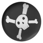 Skull Cross white Plate