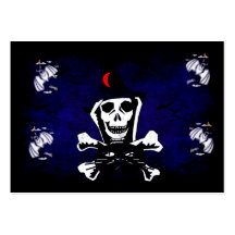 Skull, Crossbones, and Cat Business Cards