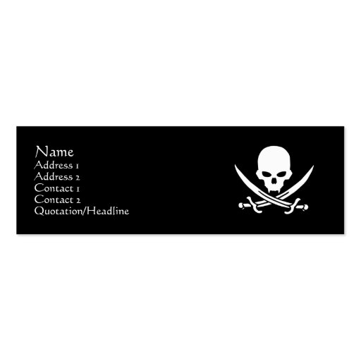 Skull & Crossbones Business Cards (front side)