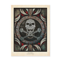 Skull & Crossbones Illumination Postcard by Ars_Celtica Skull & Crossbones Illumination Postcard