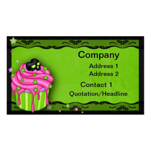 Skull cupcake business card (front side)