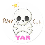 skull cute, speech bubble, sun, RMV, Cats, yar Sticker