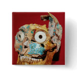 Skull decorated with a mosaic in turquoise pins