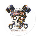 Skull Detroit Baseball Sticker