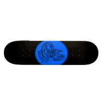 Skull - devil heads with queue custom skateboard