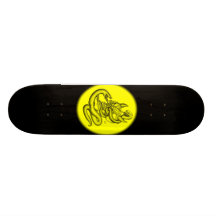 Skull - devil heads with queue skate boards