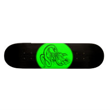 Skull - devil heads with queue skate deck