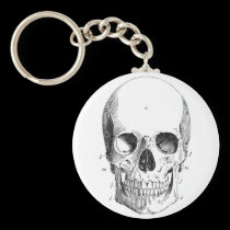 Skull Diagram Keychain
