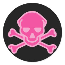 Skull dot Bones dot Pink stickers