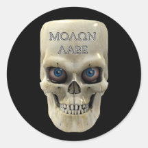 Skull Face Molon Labe Sticker