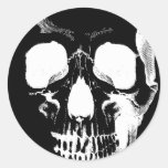 Skull Face Round Sticker