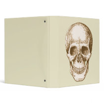 Skull Face Sepia 3 Ring Binders