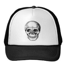 Skull Face White Trucker Hat